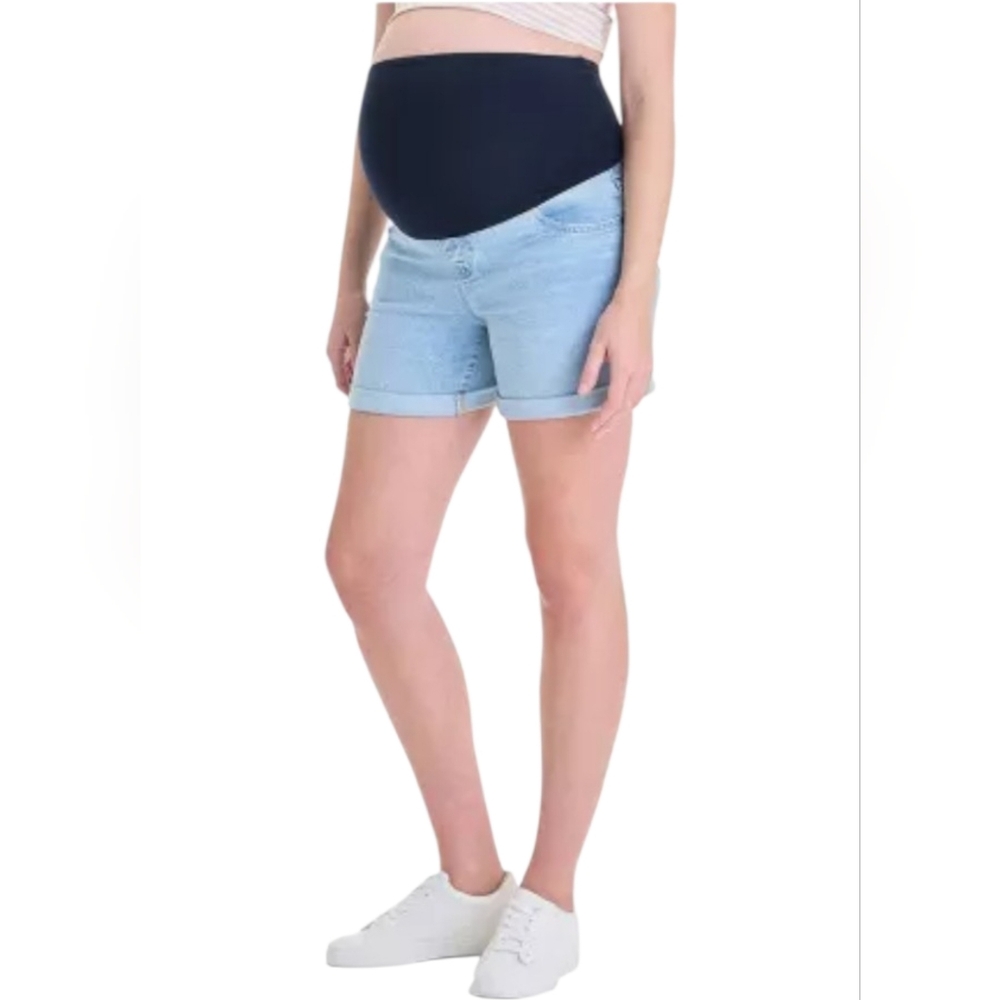 New Over Belly High-Rise Maternity Jean Shorts Maternity by Ingrid & Isabel (2)